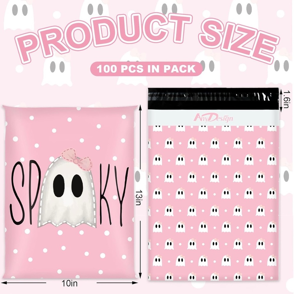 10 Mailers 10x13 inch Spooky Ghost NIP - Picture 2 of 5